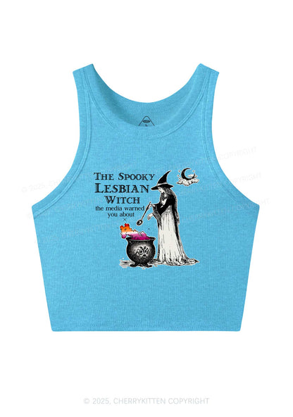 The Spooky Lesbian Witch Y2K Crop Tank Top Cherrykitten