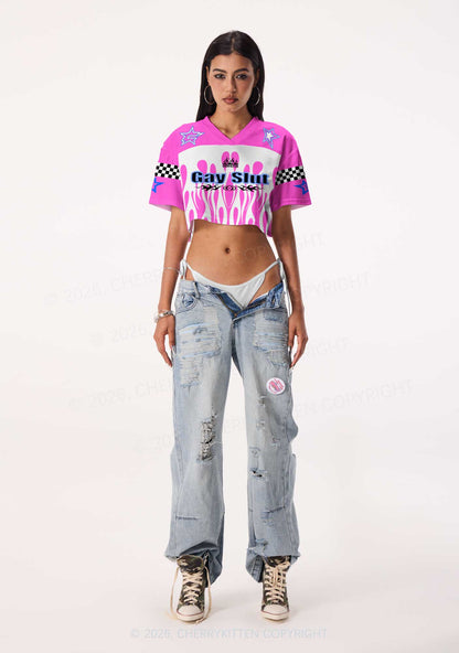 Gay Slxt Pride Y2K Crop Sport Jersey Shirts Cherrykitten