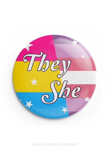 They She Pansexual Lesbian Pride 1Pc Y2K Pin Badge Cherrykitten
