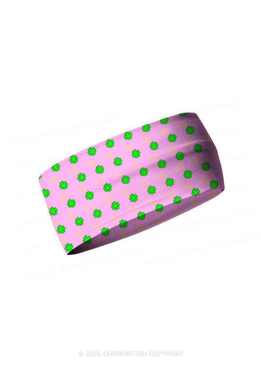 Clover On Pink St Patricks Y2K Print Headband Cherrykitten