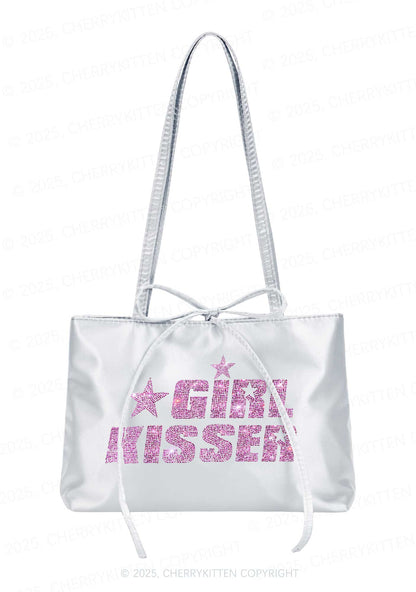 Rhinestone Girl kisser Pride Y2K Satin Bags Cherrykitten