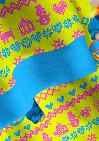 Chat Clown Y2K Christmas Cardigan Knit Sweatshirt Cherrykitten