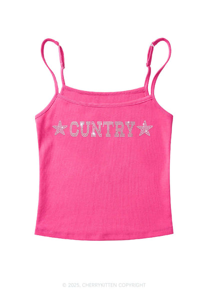 Rhinestone Cuntry Y2K Spaghetti Strap Cami Cherrykitten
