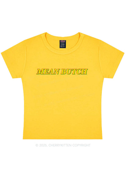 Mean Butch Pride Y2K Baby Tee Cherrykitten