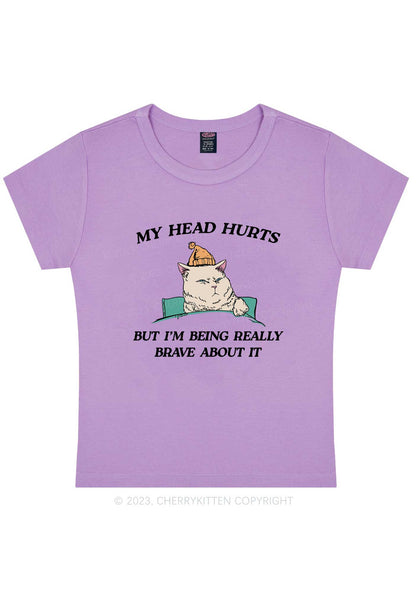 Head Hurts Y2K Baby Tee Cherrykitten