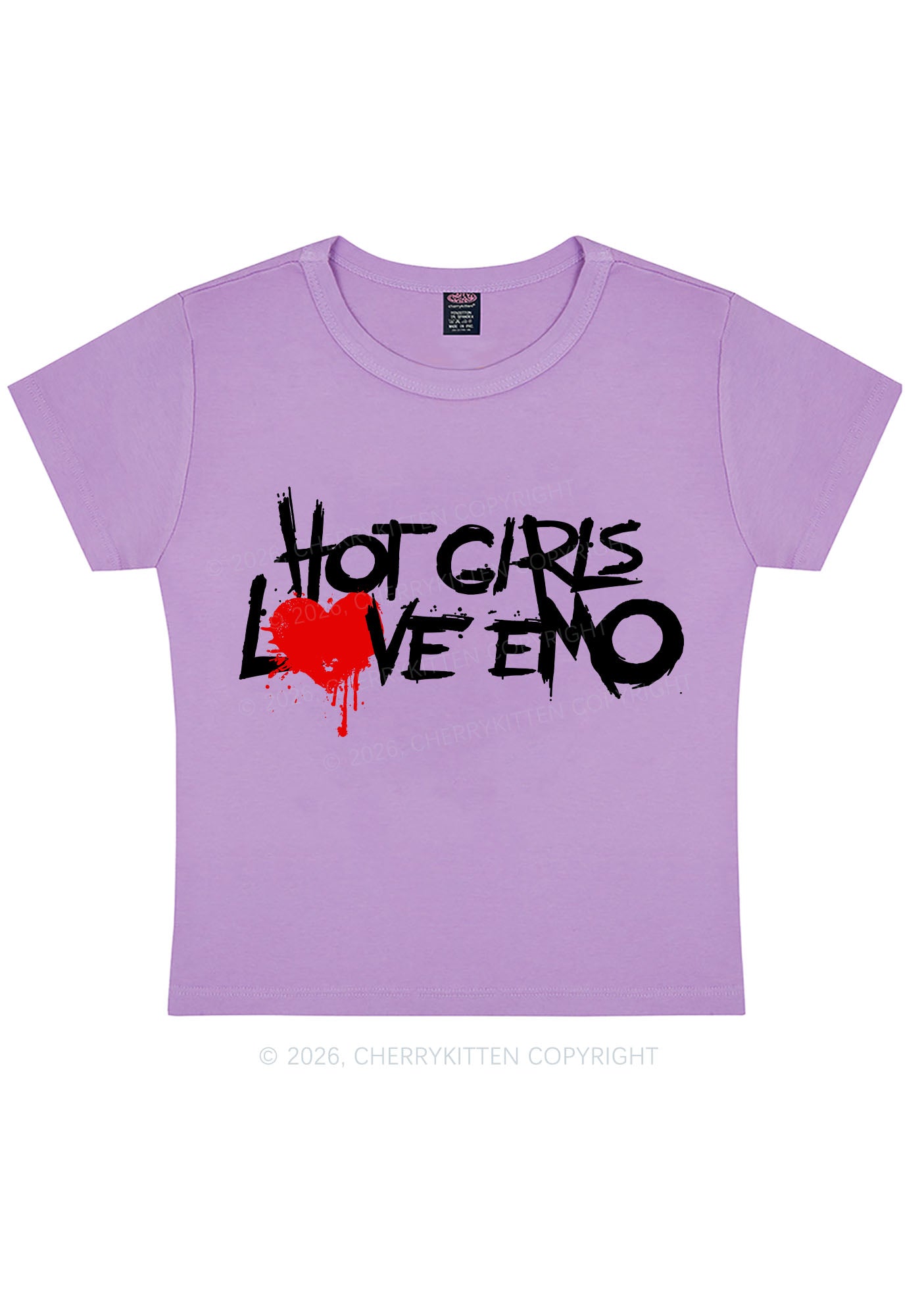 Hot Girls Love Emo Y2K Baby Tee Cherrykitten