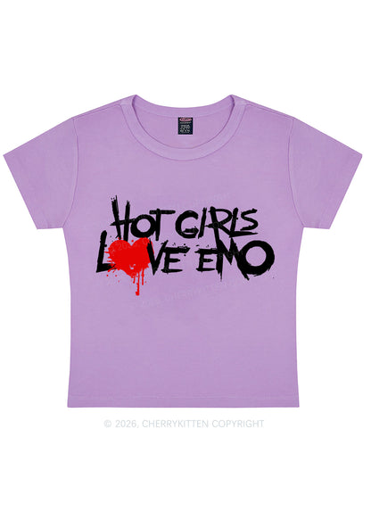 Hot Girls Love Emo Y2K Baby Tee Cherrykitten