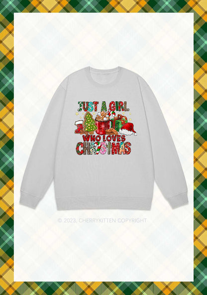 Just A Girl Who Loves Christmas Y2K Sweatshirt Cherrykitten