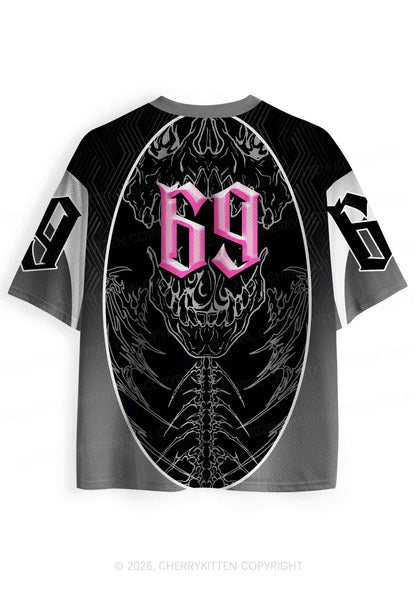 Masc Princess Dark Skull Pride Y2K Sport Jersey Shirts Cherrykitten