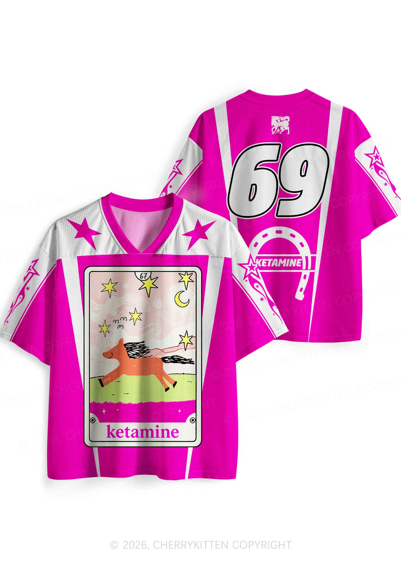 Hot Pink K Pony Y2K Sport Jersey Shirts Cherrykitten