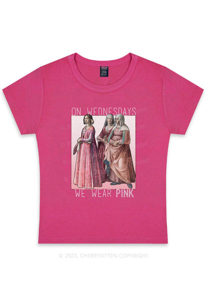 Wednesdays Wear Pink Y2K Baby Tee Cherrykitten