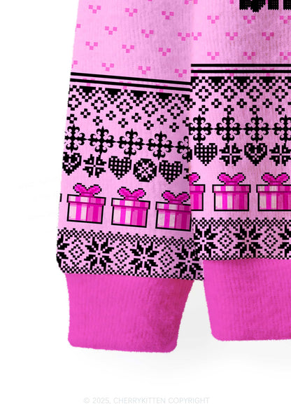 Jesus Birthday Y2K Christmas Cardigan Knit Sweatshirt Cherrykitten