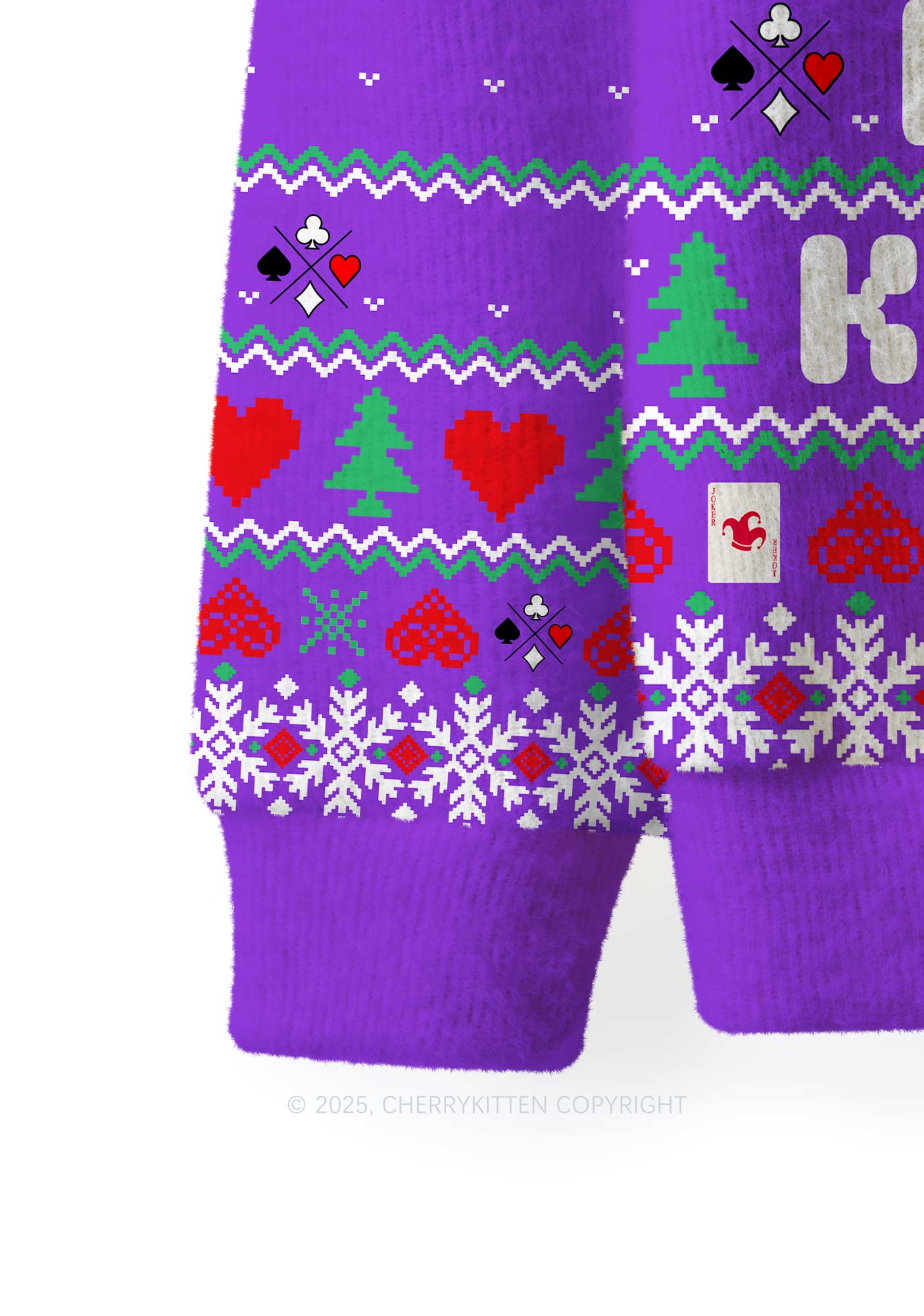 Custom Couple Name Y2K Christmas Knit Sweatshirt Cherrykitten