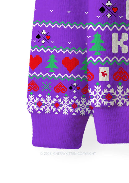 Custom Couple Name Y2K Christmas Knit Sweatshirt Cherrykitten