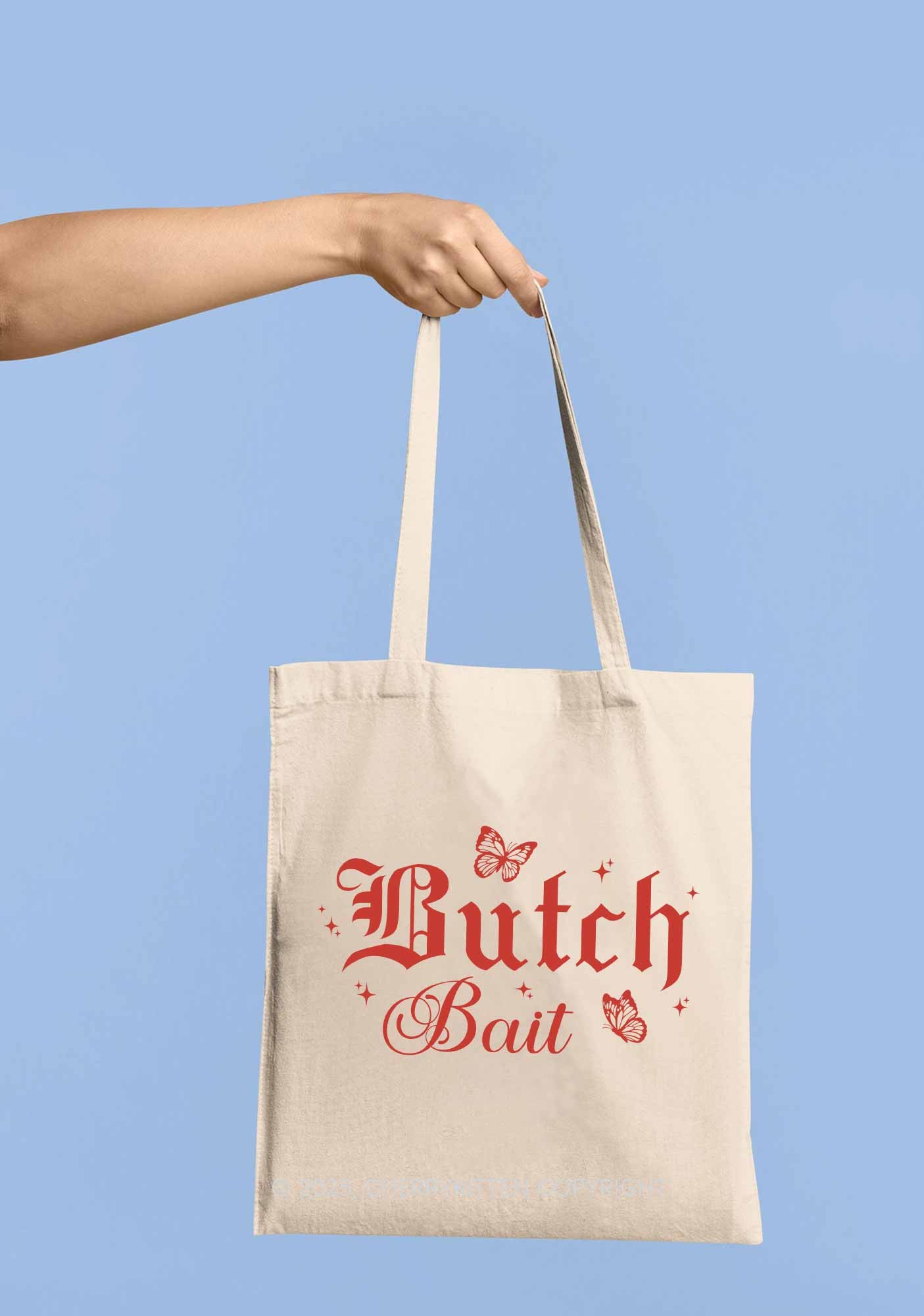 Butch Bait Pride Y2K Canvas Tote Bag Cherrykitten