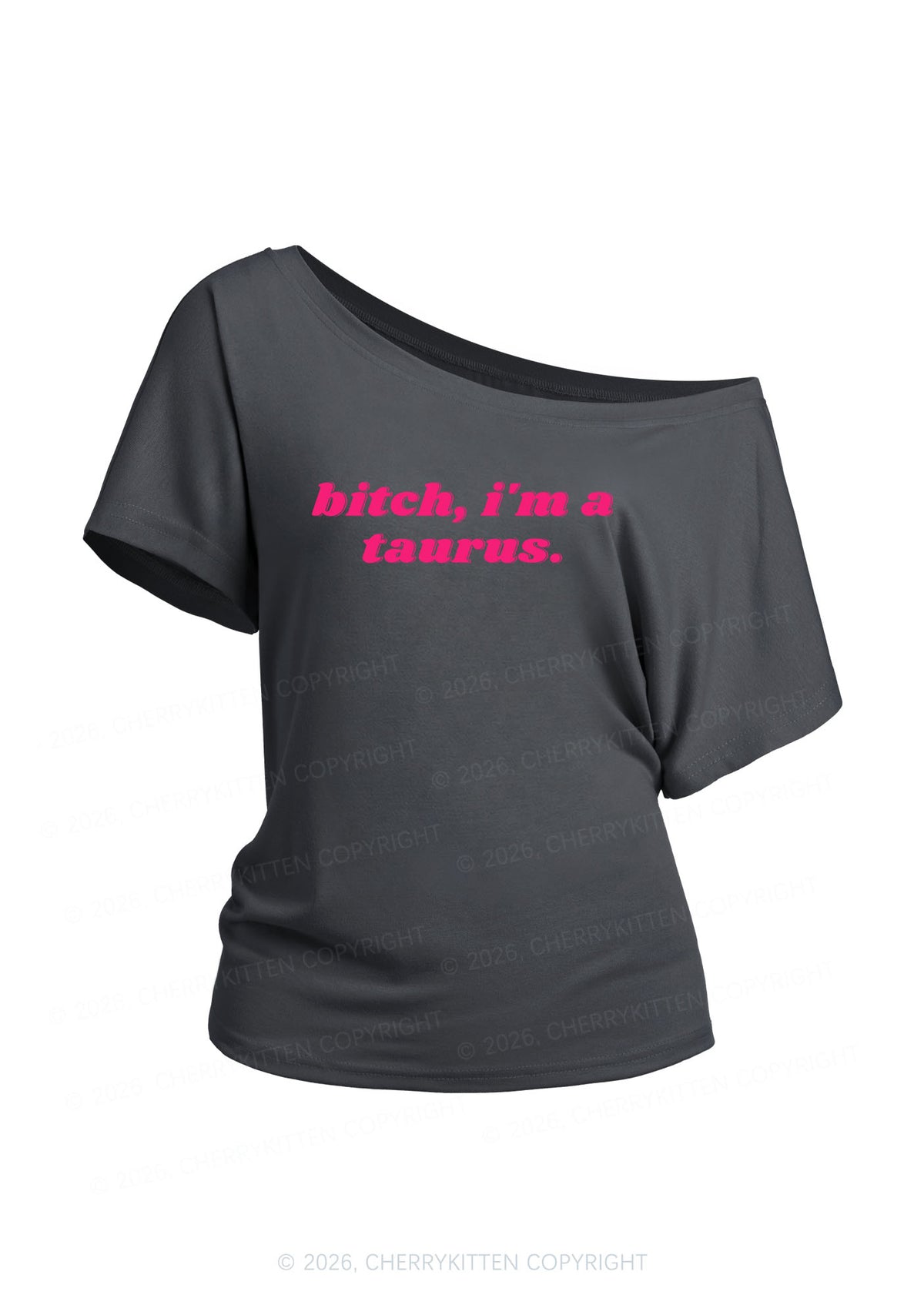 Bxtch Im A Custom Zodiac Y2K Off Shoulder Tee Cherrykitten