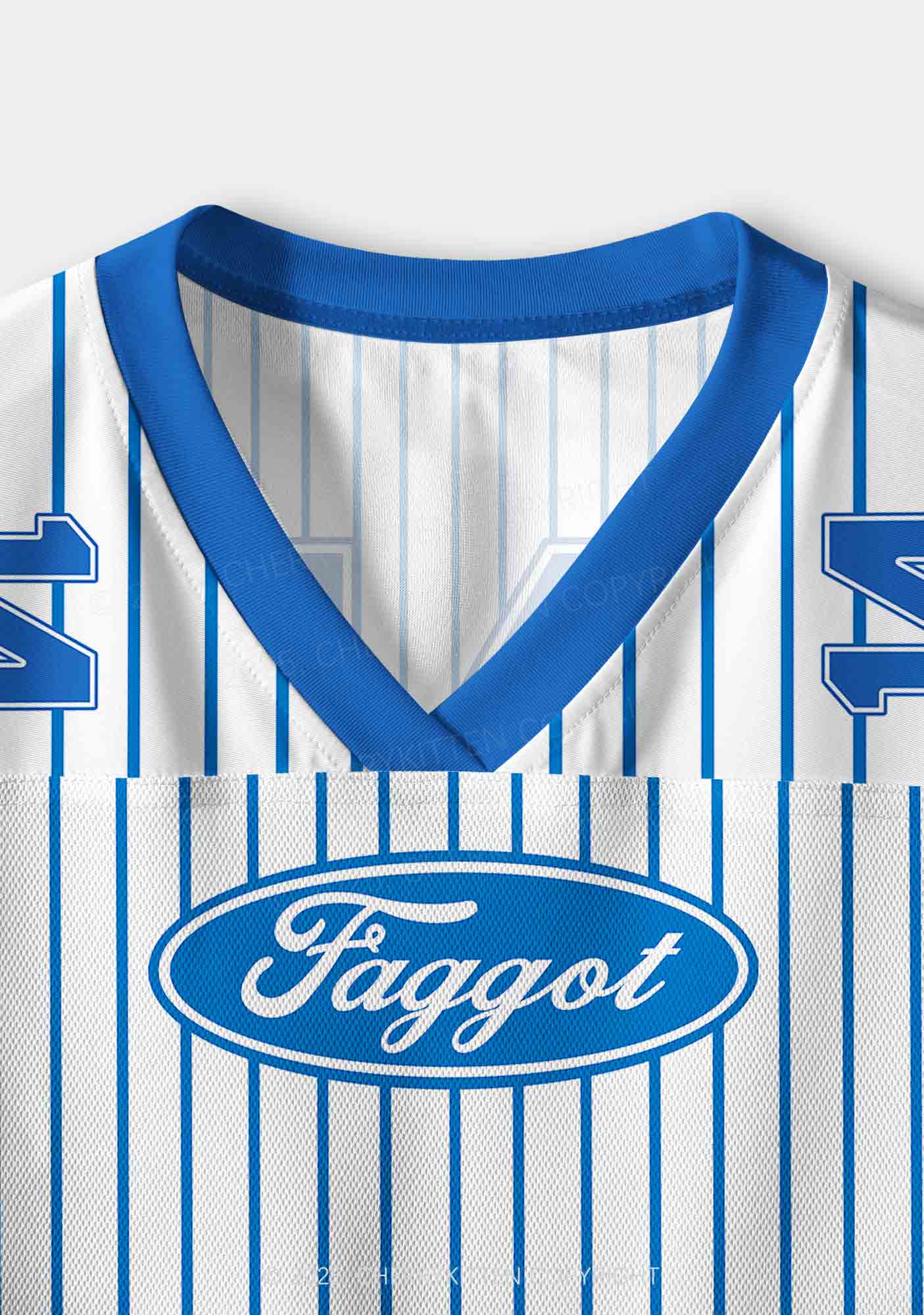 Custom Blue Faggot Pride Y2K Crop Sport Jersey Shirts Cherrykitten