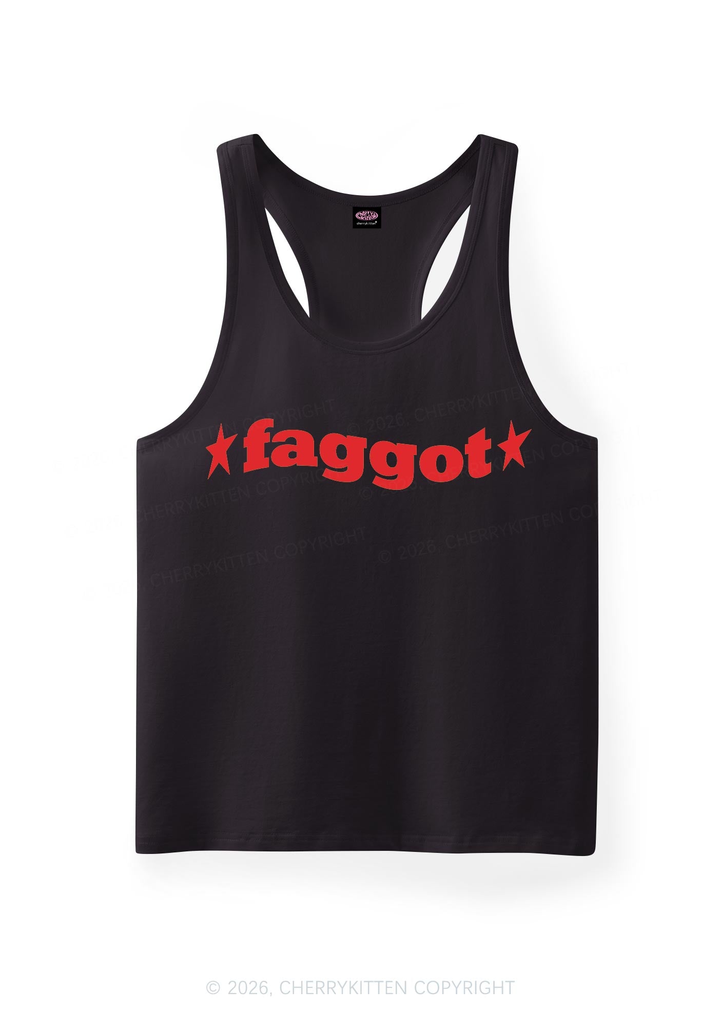 Red Faggot Pride Y2K Men Racerback Tank Top Cherrykitten