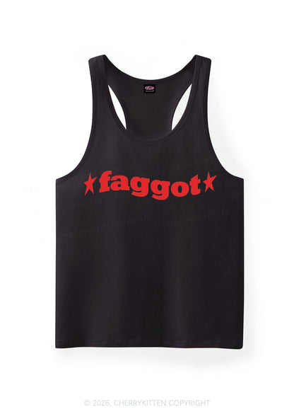 Red Faggot Pride Y2K Men Racerback Tank Top Cherrykitten