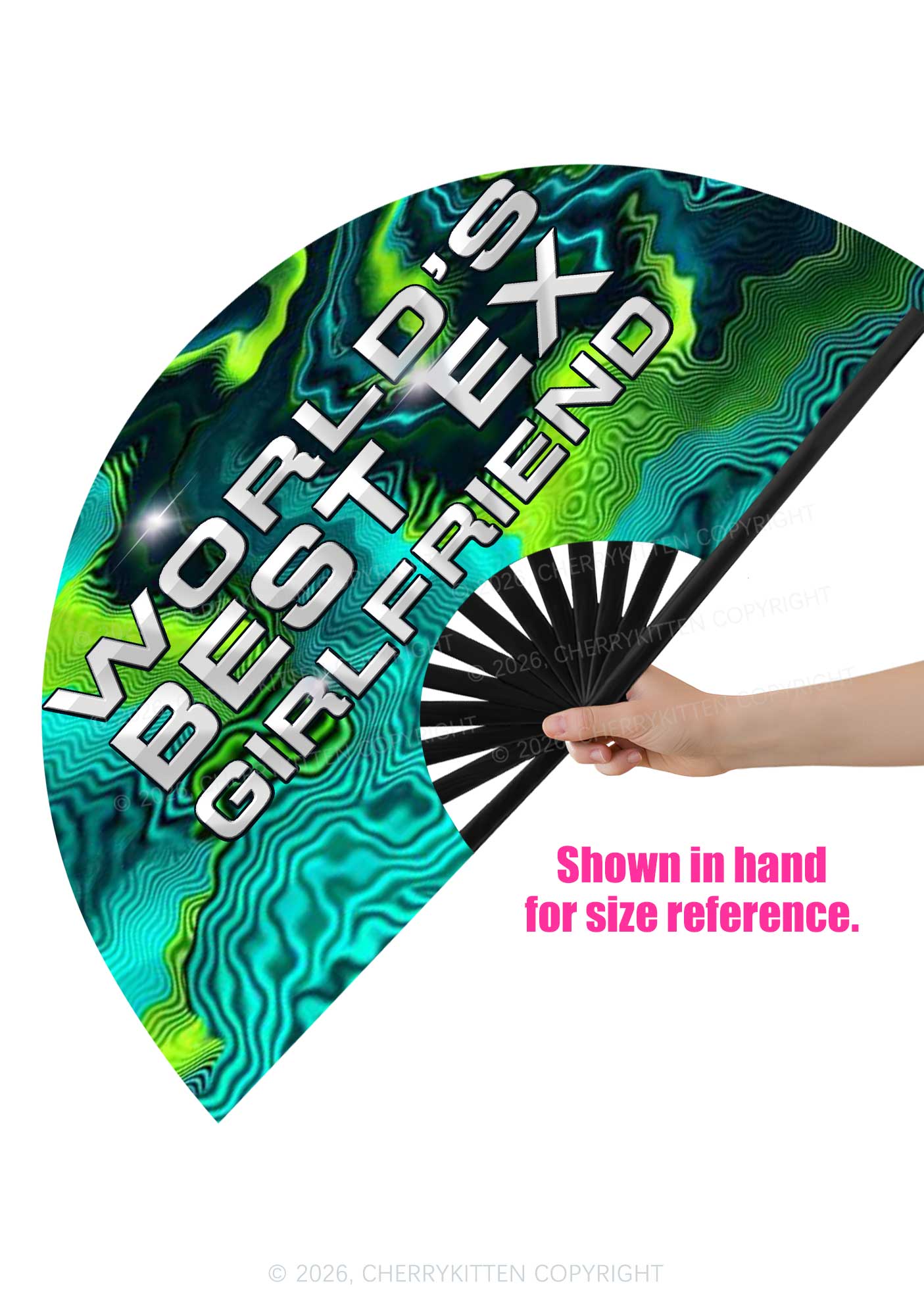 Worlds Best Ex Girlfriend Y2K Rave Hand Fan Cherrykitten