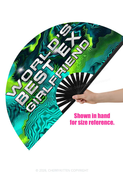 Worlds Best Ex Girlfriend Y2K Rave Hand Fan Cherrykitten