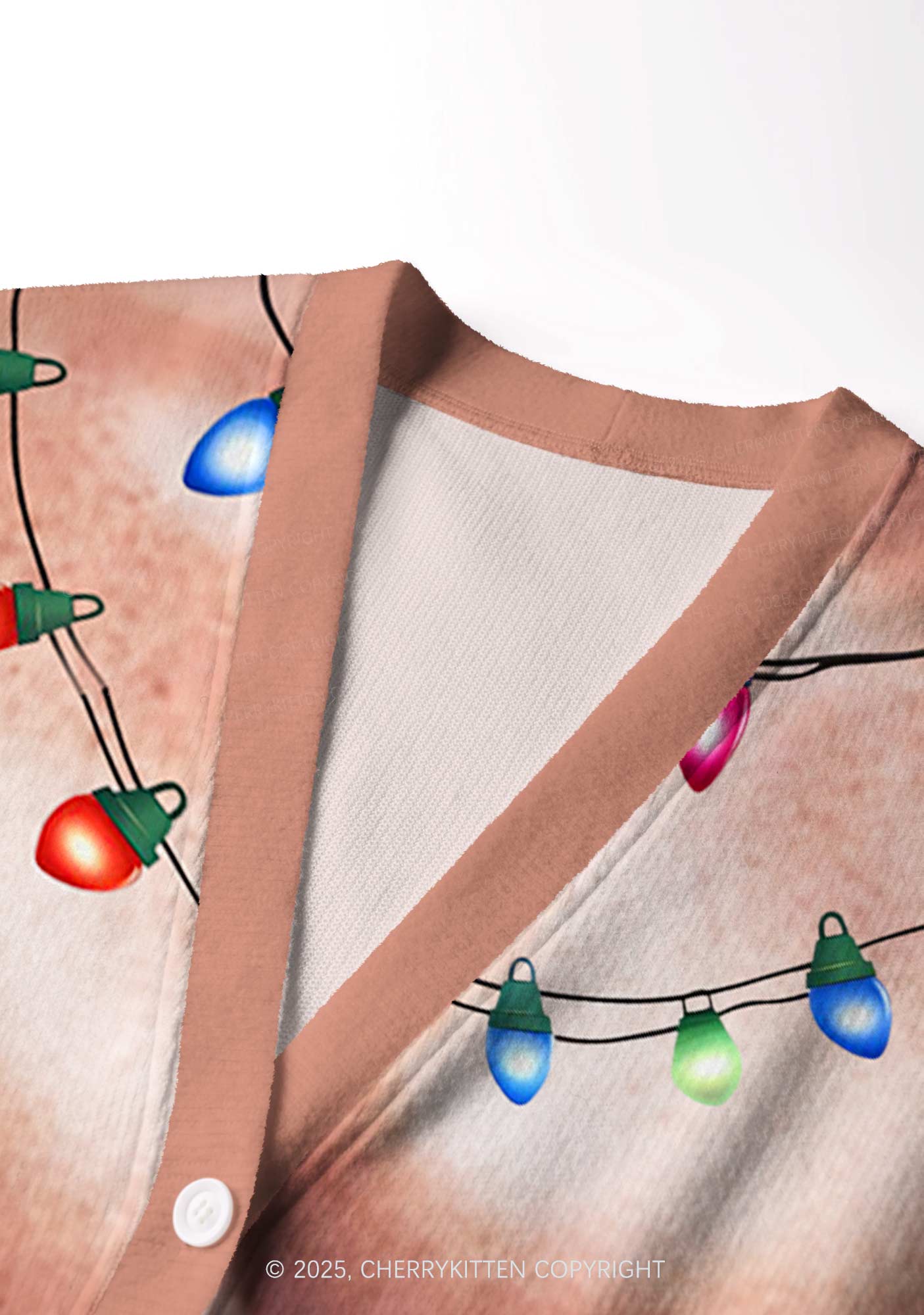 Light Muscle Santa Y2K Christmas Cardigan Knit Sweatshirt Cherrykitten