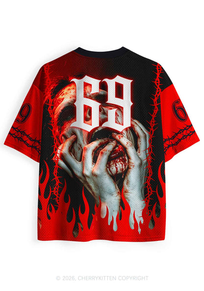 Halloween Vomit Gore Y2K Sport Jersey Shirts Cherrykitten