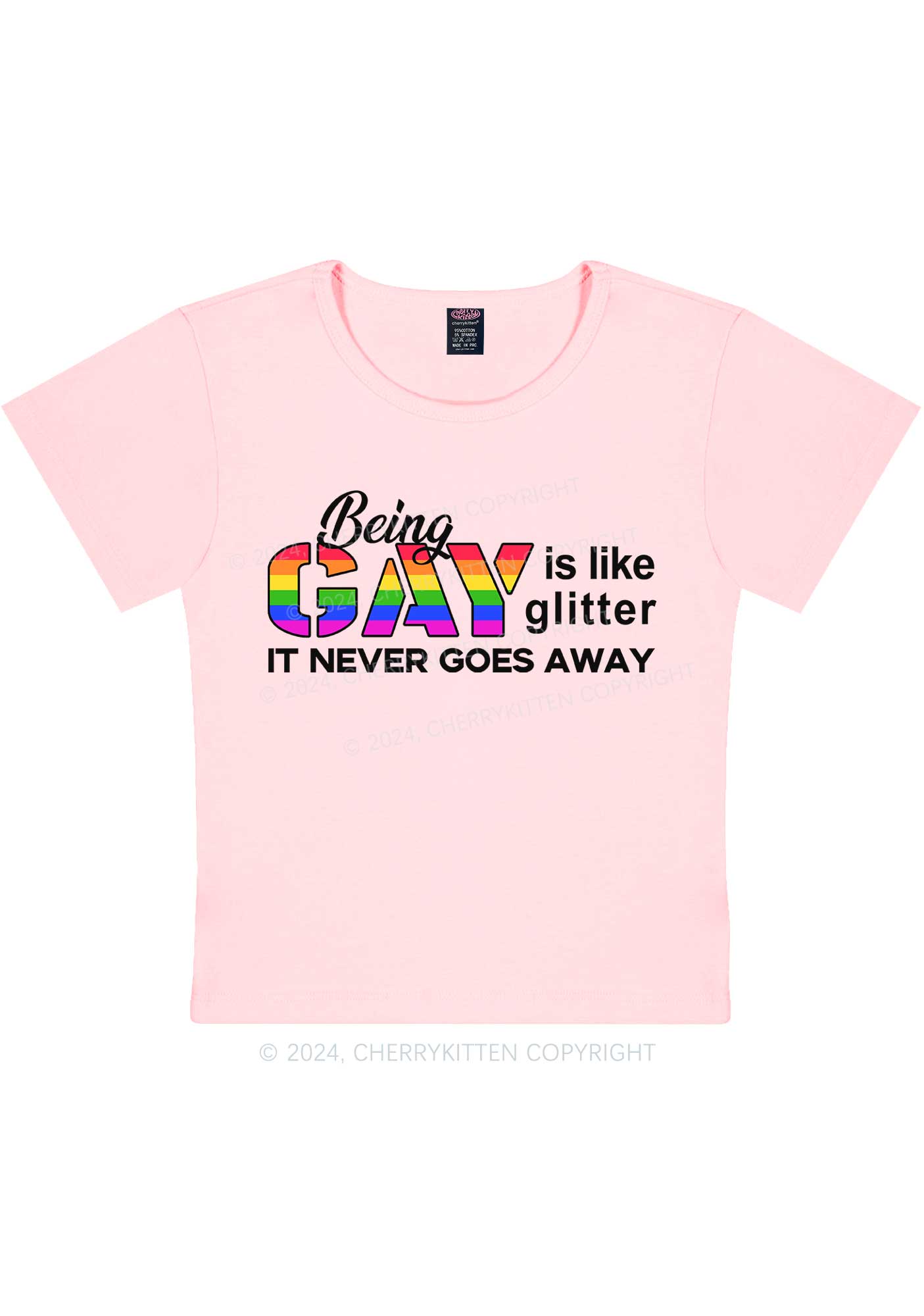 Being Gay Y2K Baby Tee Cherrykitten