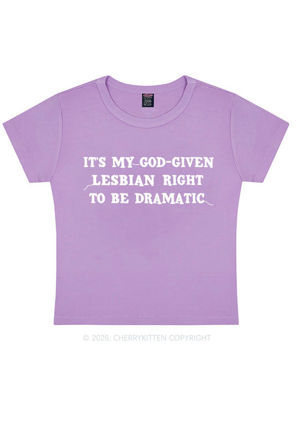 God Given Lesbian Right Pride Y2K Baby Tee Cherrykitten