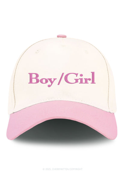 Embroidered Boy Or Girl Pride Y2K Color Block Baseball Cap Cherrykitten