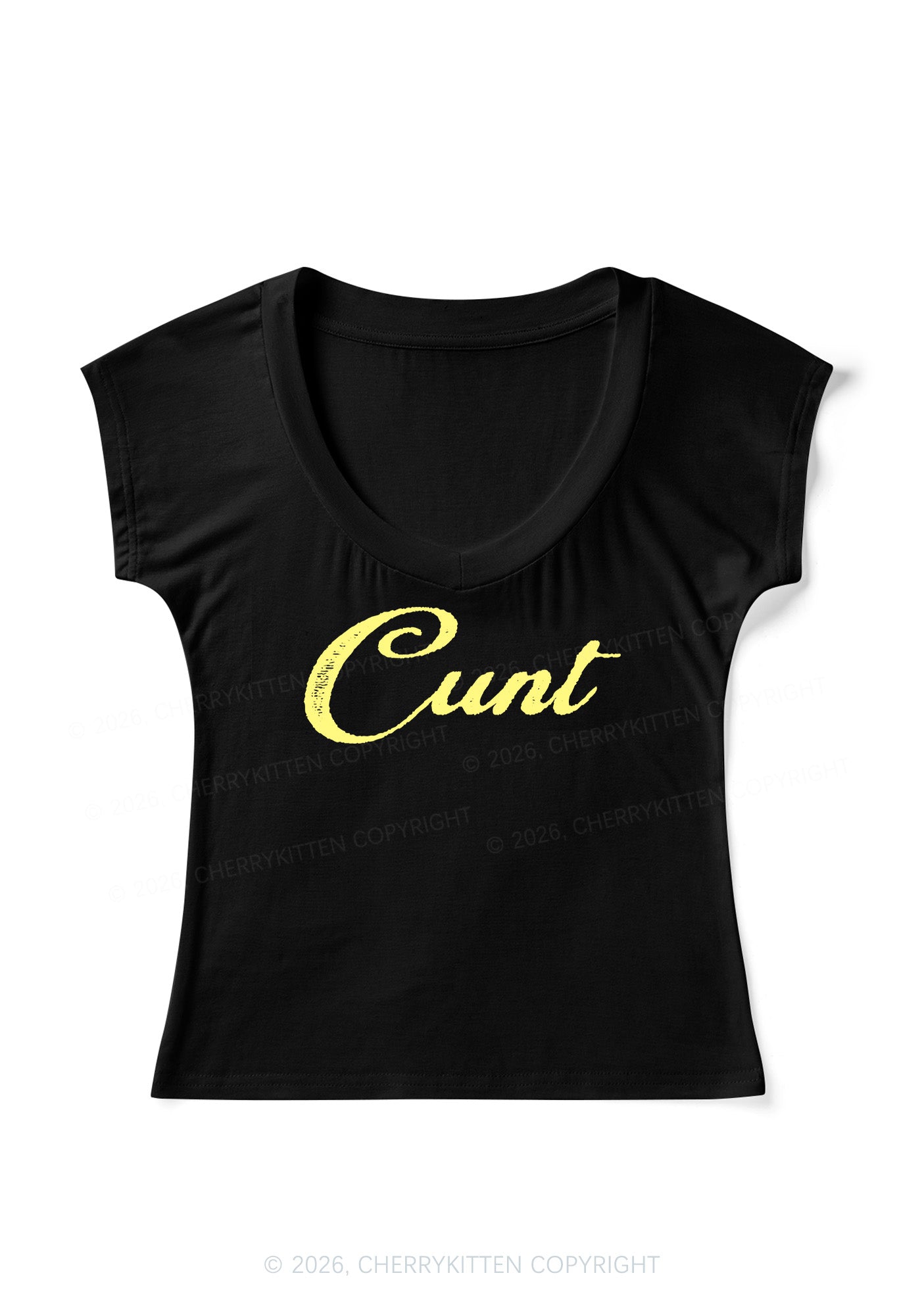 Cxxt Y2K V Neck T Shirts Cherrykitten
