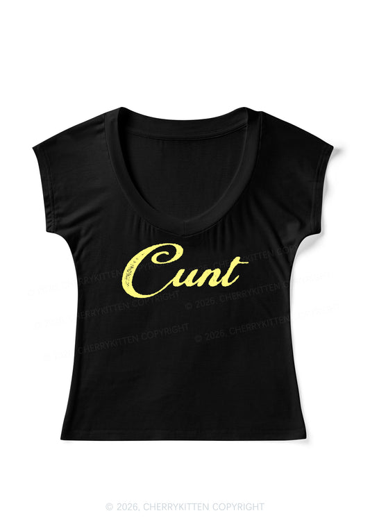 Cxxt Y2K V Neck T Shirts Cherrykitten