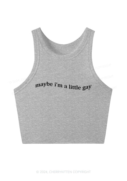 Maybe I'm A Little Gay Y2K Crop Tank Top Cherrykitten