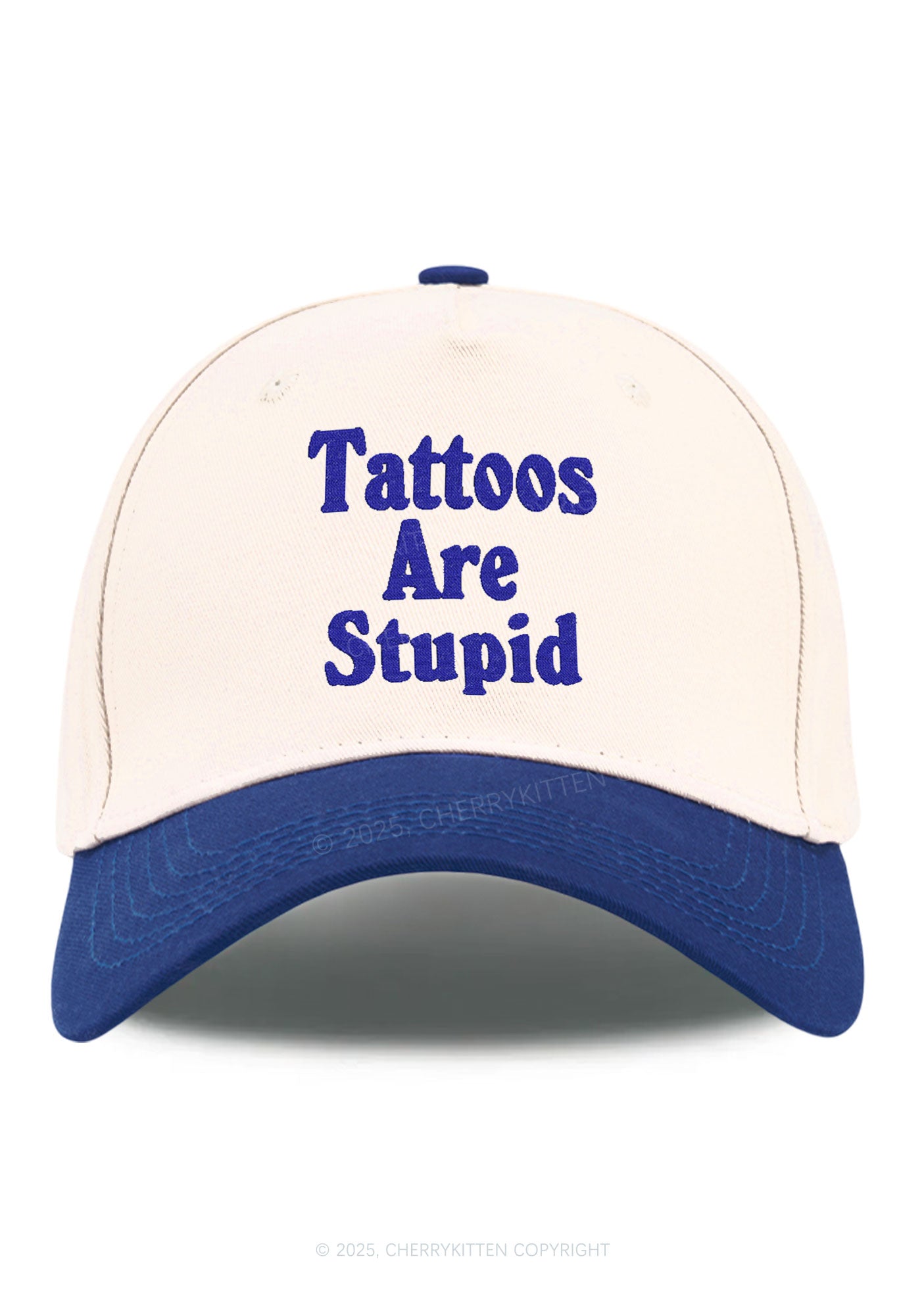 Embroidered Tattoos Are Stupid Y2K Color Block Baseball Cap Cherrykitten