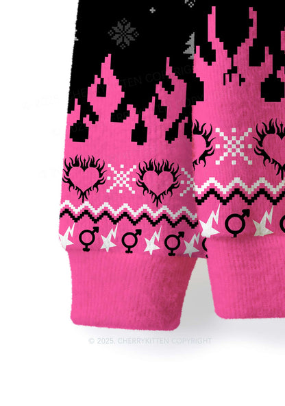 Slxt For My Gay BF Y2K Christmas Knit Sweatshirt Cherrykitten