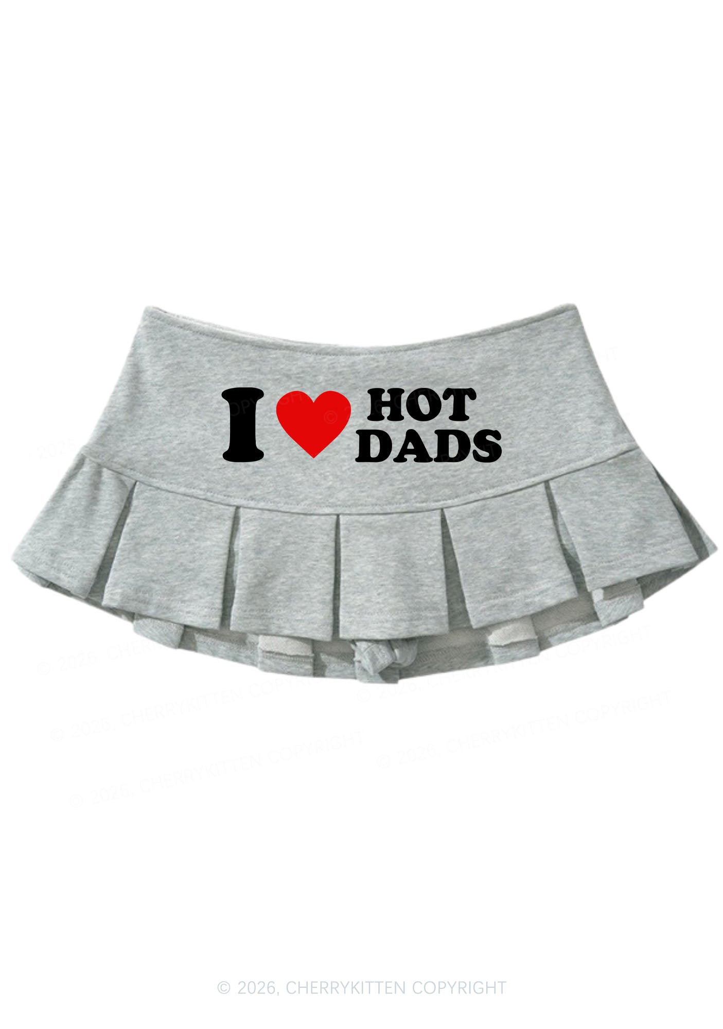 I Love Hot Dads Y2K Mini Pleated Skirts Cherrykitten
