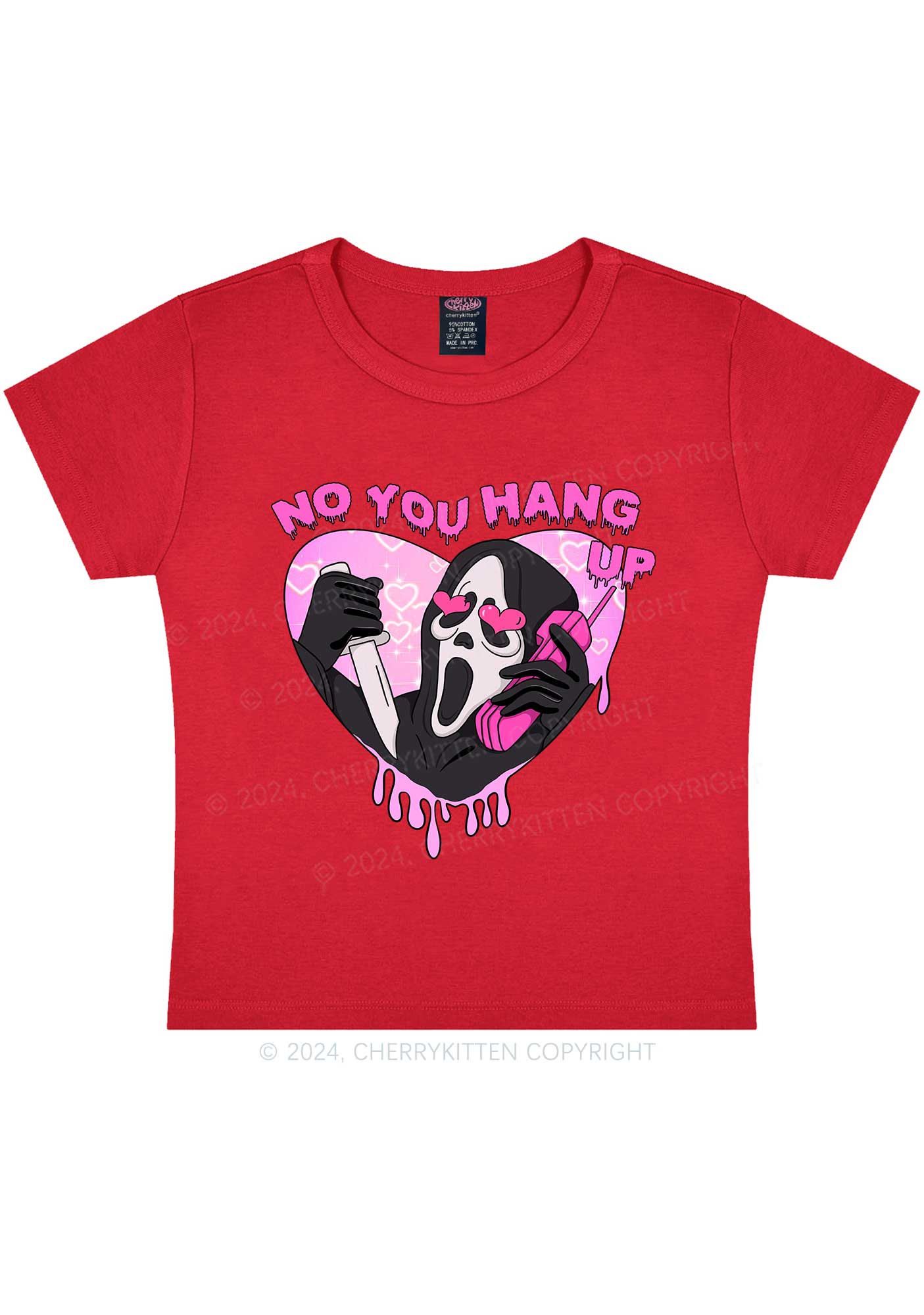 No You Hang Up Y2K Valentine's Day Baby Tee Cherrykitten
