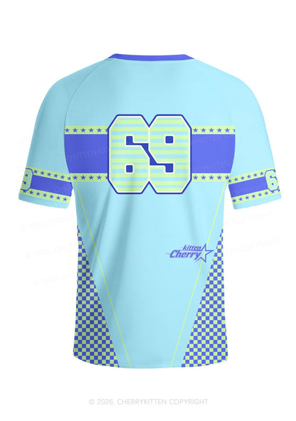 Blue Girl Kisser Pride Y2K Football Jersey Shirts Cherrykitten