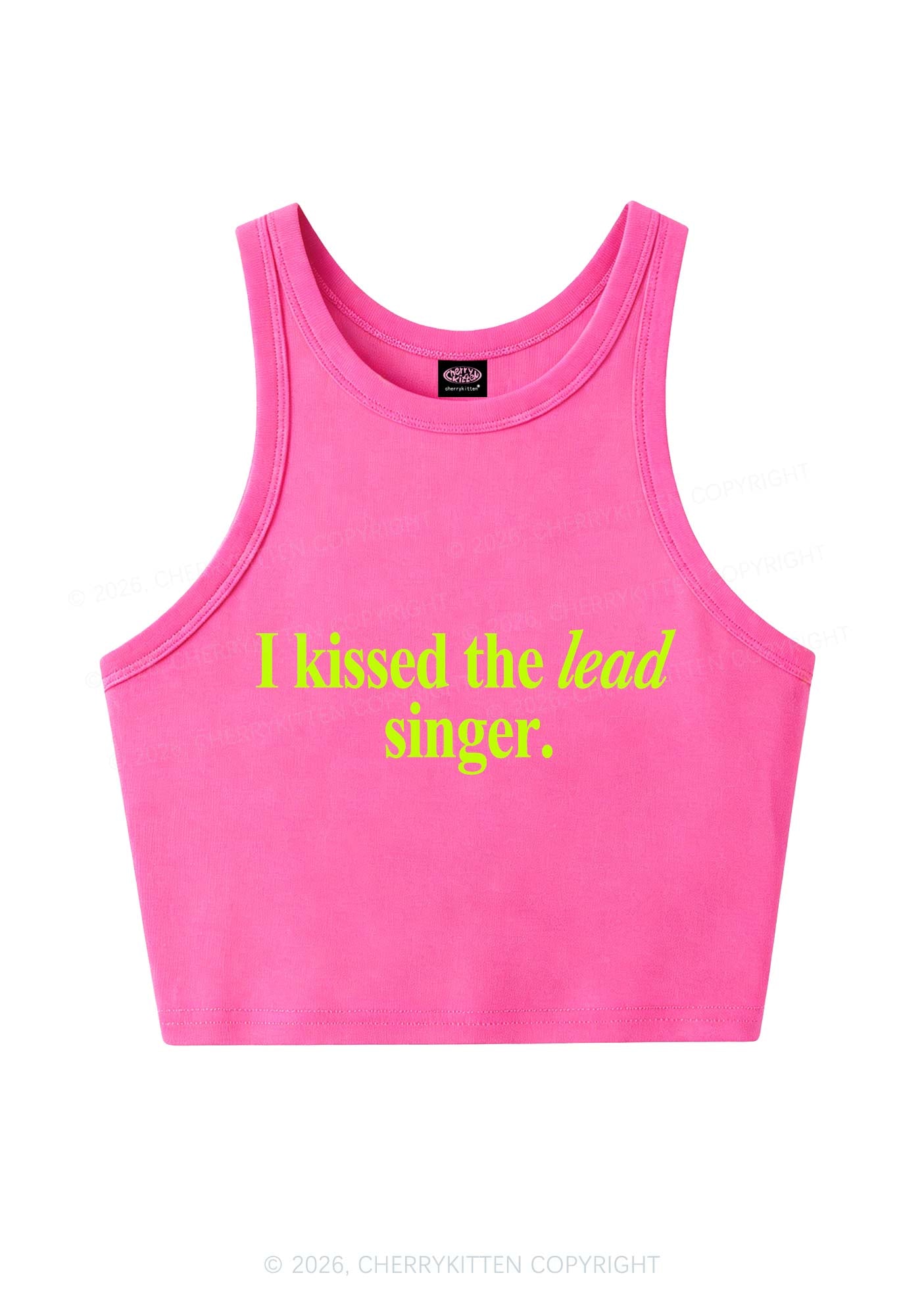 I Kissed The Lead Singer Y2K Crop Tank Top Cherrykitten