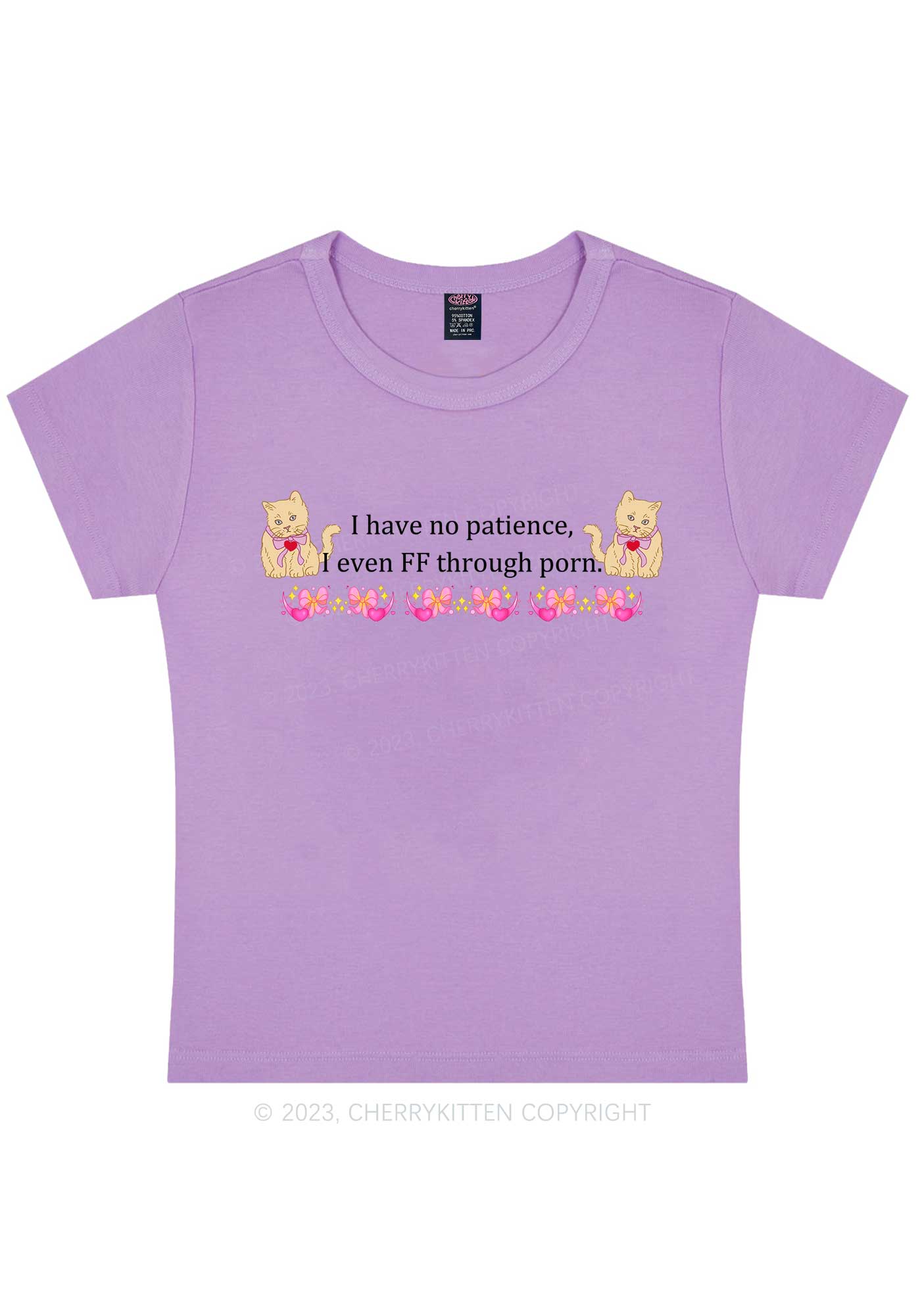 Curvy I Have No Patience Y2K Baby Tee Cherrykitten