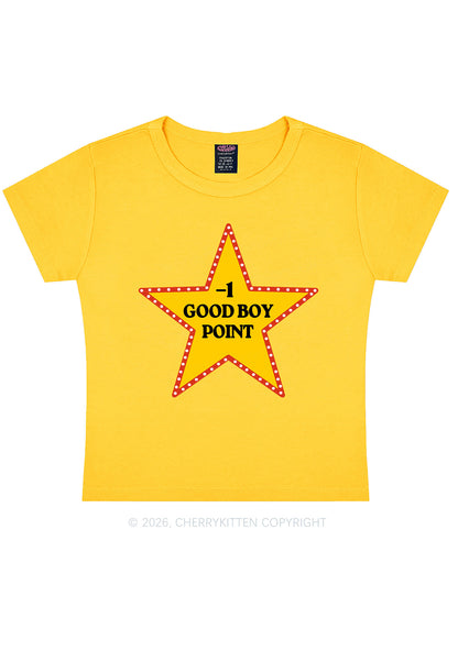 Minus One Good Boy Point Y2K Baby Tee Cherrykitten