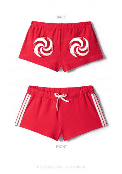 Christmas Sugar Swirl Y2K Drawstring Mini Shorts Cherrykitten