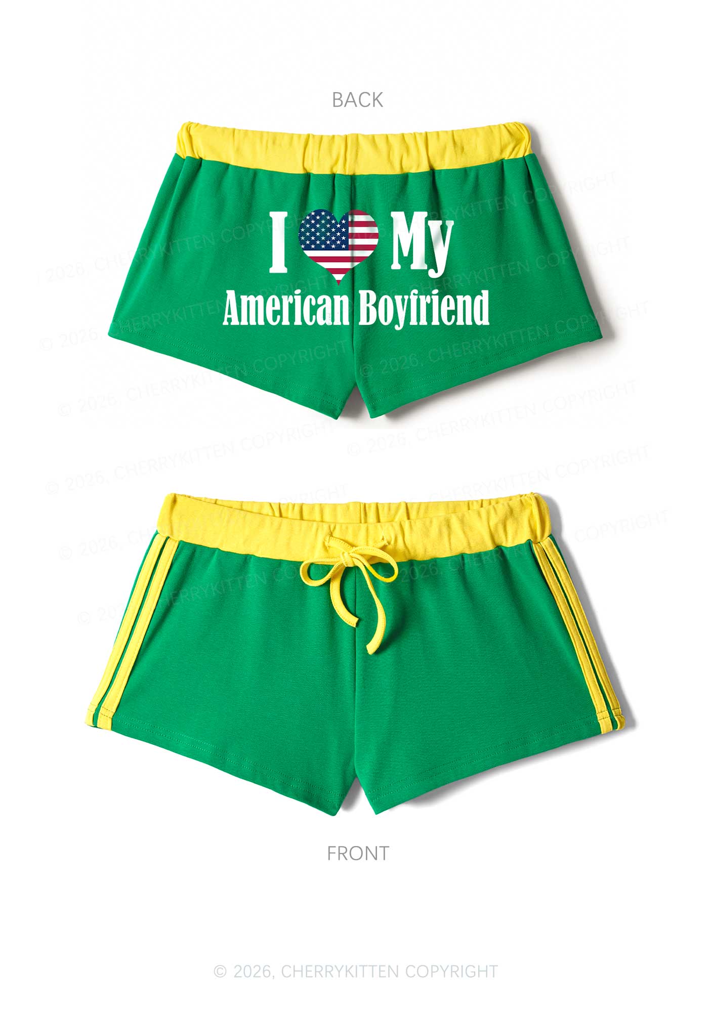 Custom Country Valentine's Day Y2K Drawstring Mini Shorts Cherrykitten