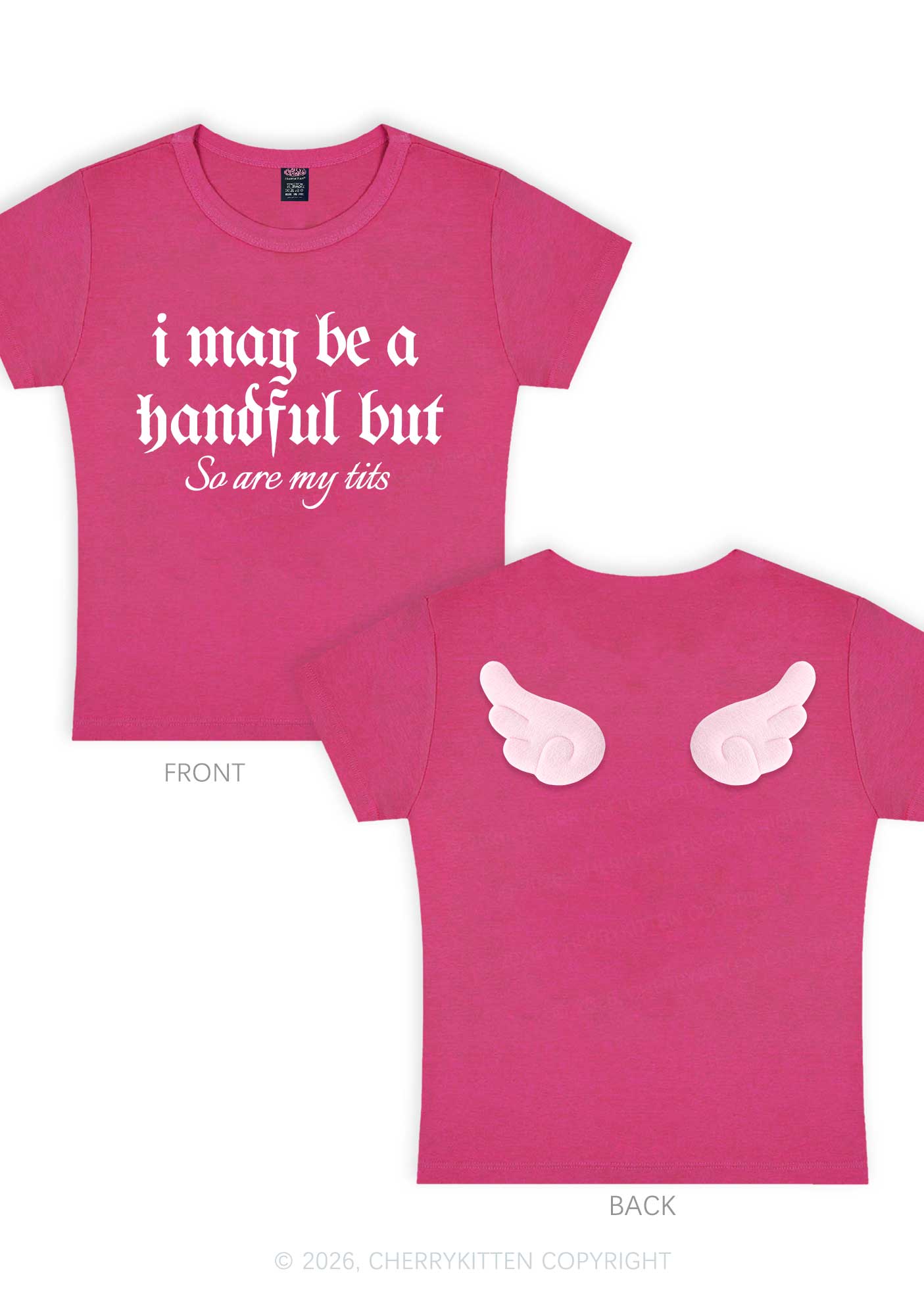 Halloween Handful Txts Y2K Goth Angel Wings Baby Tee Cherrykitten