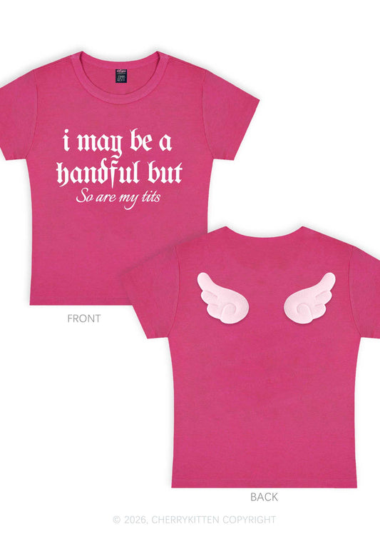 Halloween Handful Txts Y2K Goth Angel Wings Baby Tee Cherrykitten
