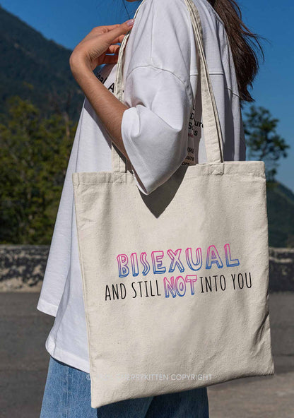 Bisexual And Still Not Into You Pride Y2K Canvas Tote Bag Cherrykitten