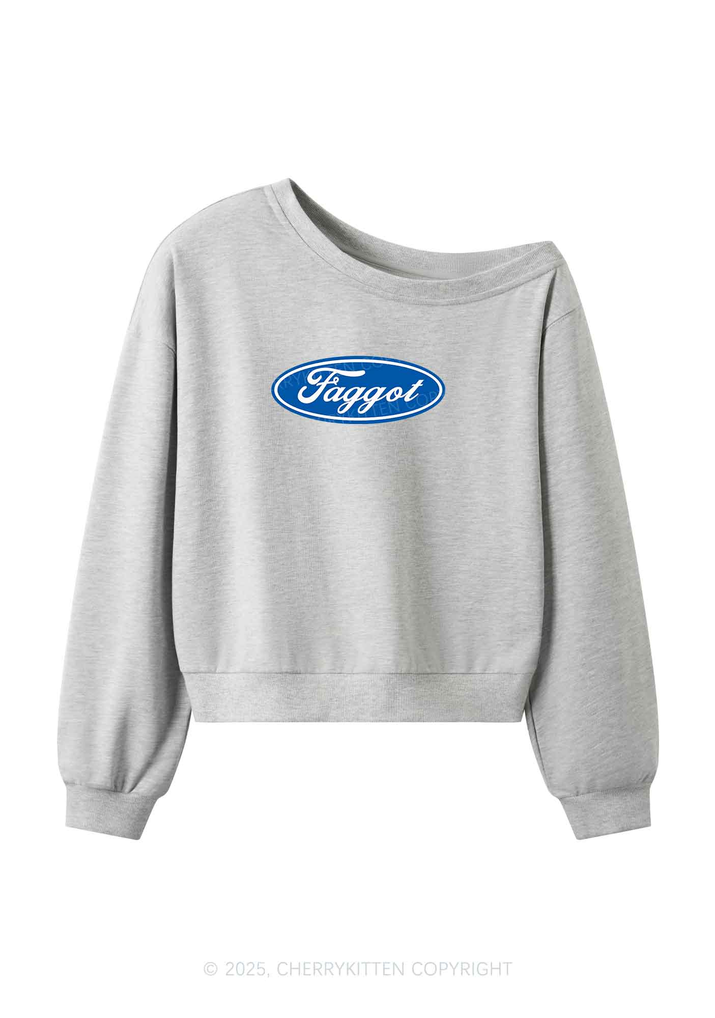 Faggot Pride Y2K Off Shoulder Sweatshirts Cherrykitten