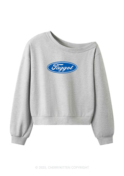 Faggot Pride Y2K Off Shoulder Sweatshirts Cherrykitten