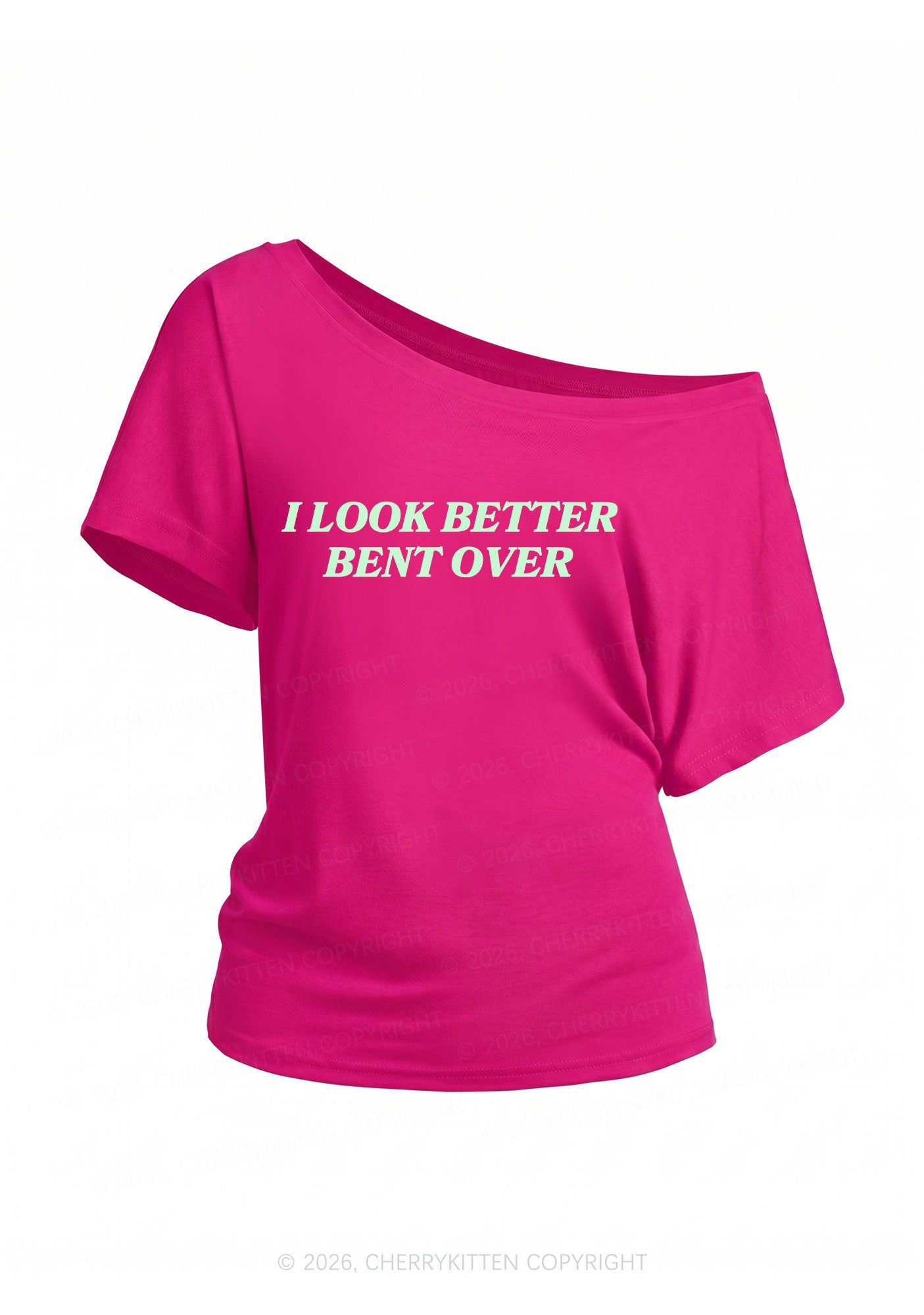 Look Better Bent Over Y2K Off Shoulder Tee Cherrykitten