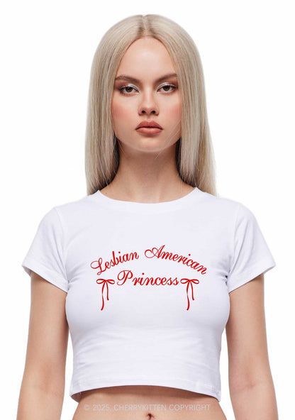 Lesbian American Princess Y2K Baby Tee Cherrykitten